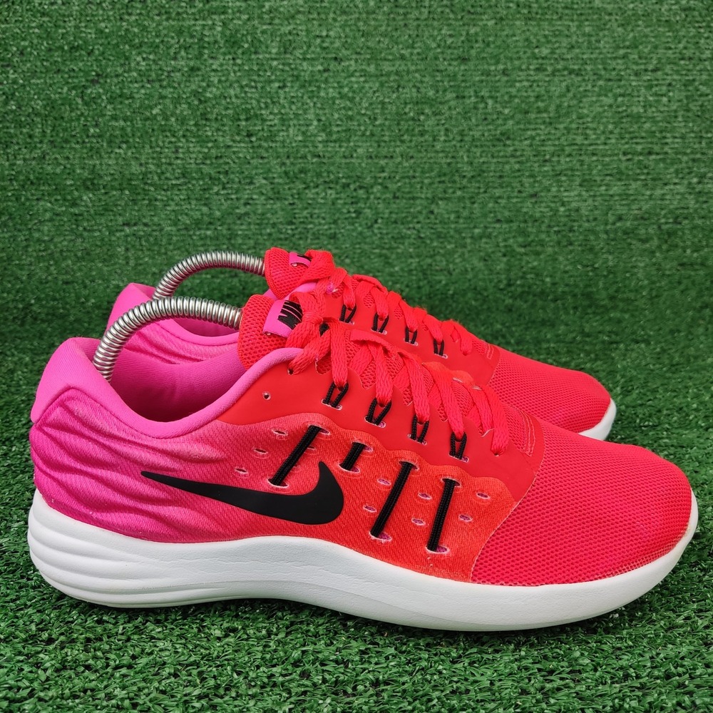 Nike Sneakers Womens 8.5 Red LunarSolo Running Shoes 844736-600 Low Top Mesh